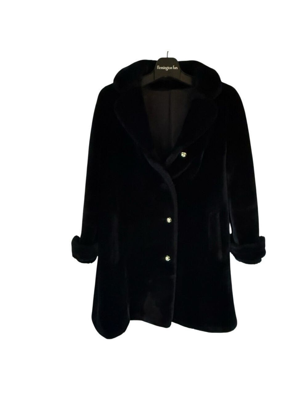 Vintage Borgazia Black Faux Fur Women’s Long Winter Coat By Sportowne No Size